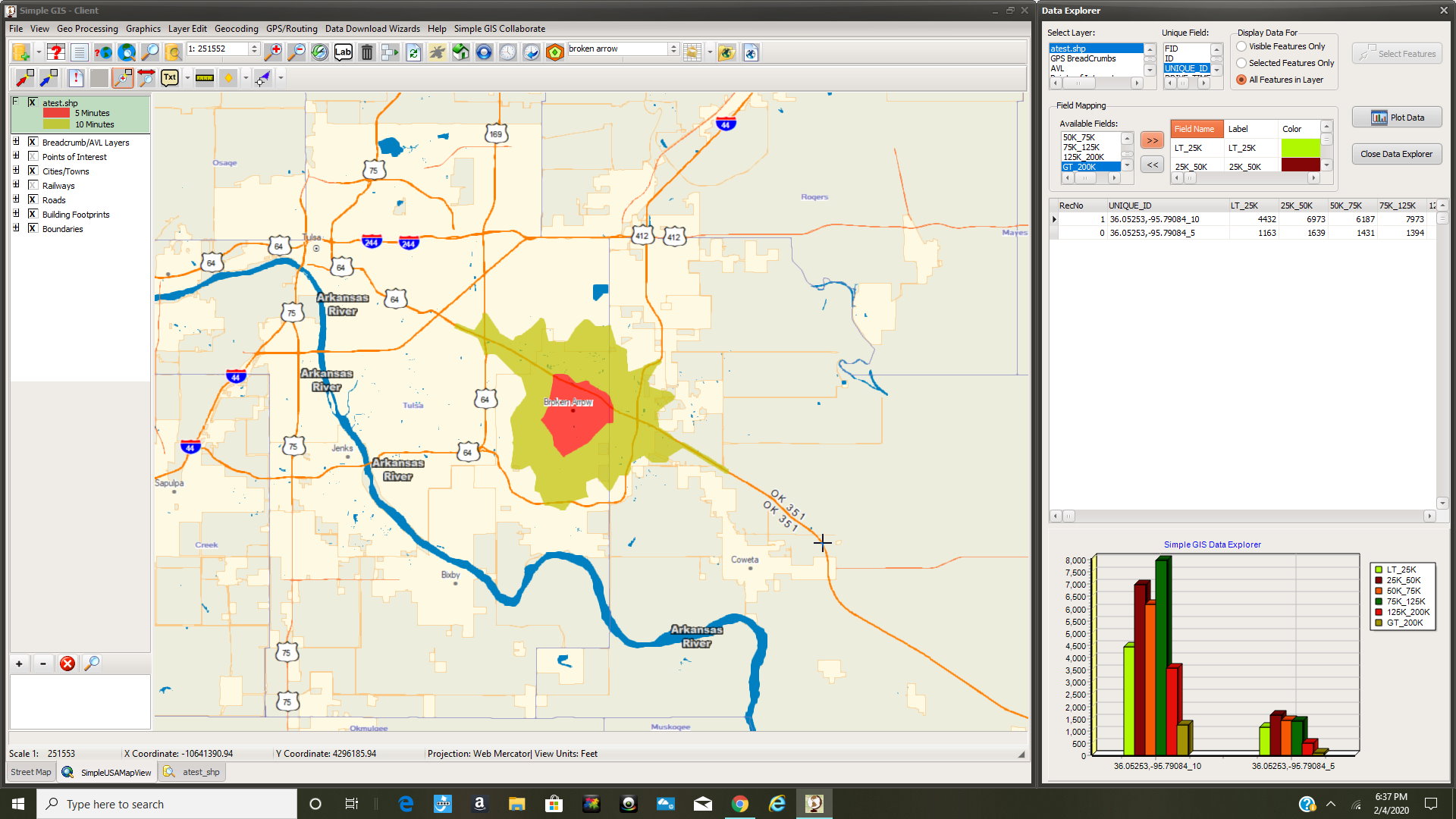 screenshot of Simple GIS Client